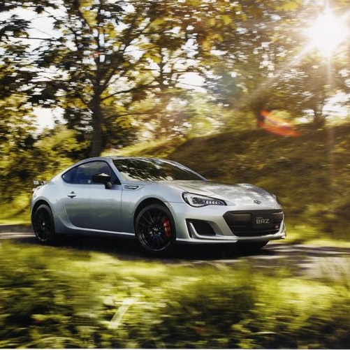 Subaru BRZ sports coupe on a race track